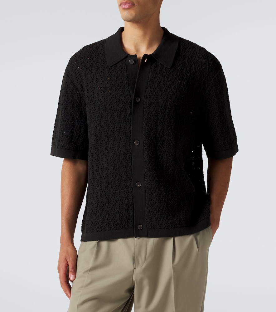  Frame Frame Crochet Cotton-blend Polo Shirt 