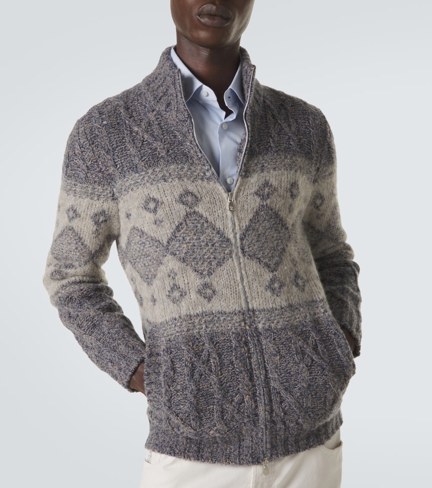 Fair Isle Wool, Silk, And Cashmere Cardigan