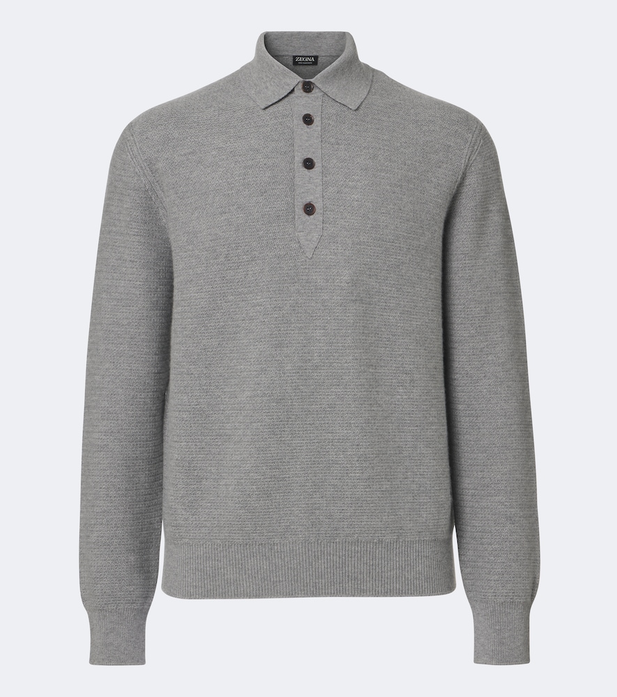 Pullover polo in cashmere