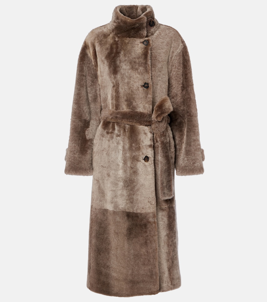 Cappotto a portafoglio in shearling