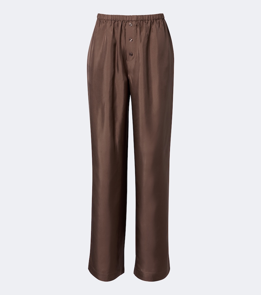 Róhe Pantaloni regular in seta