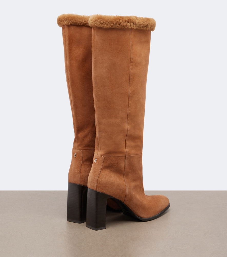 Bibi Shearling-Trimmed Knee-High Boots