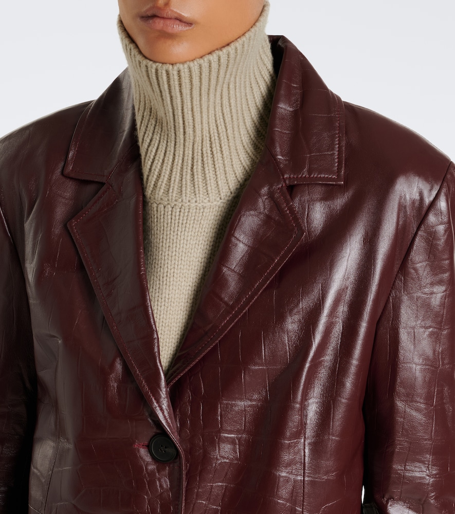 Aisa Croc-Effect Coat