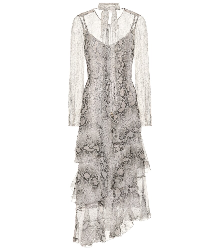 Zimmermann Corsage Python-print Tiered 