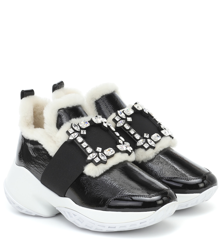 Viv' Run shearling-trimmed sneakers