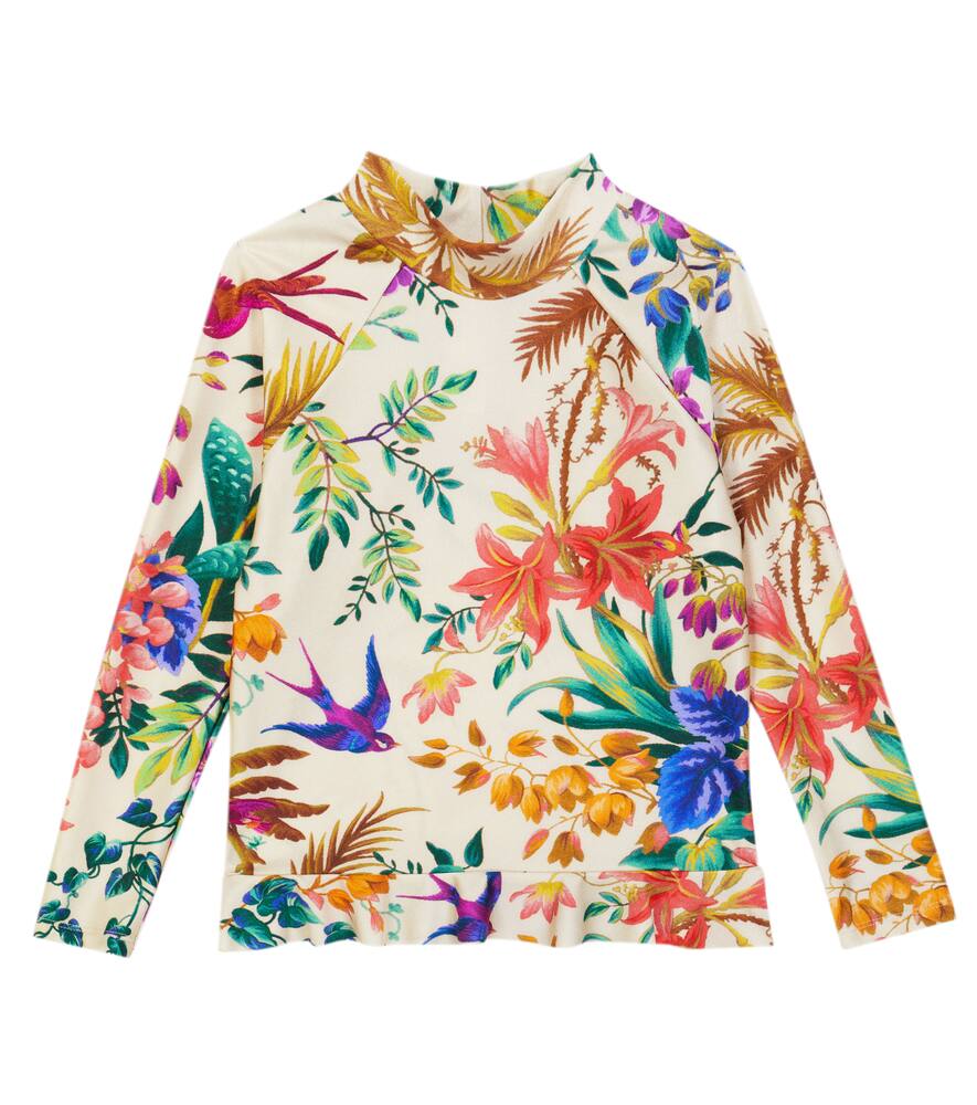 Zimmermann Kids Tropicana Frill floral rashguard
