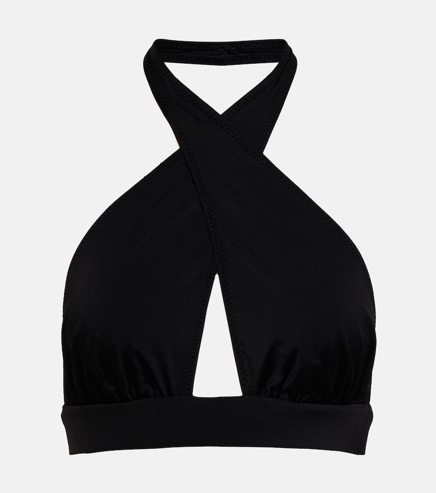 Norma Kamali Crossover halterneck bikini top