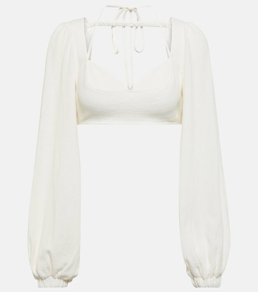 Simkhai Enya cotton gauze crop top