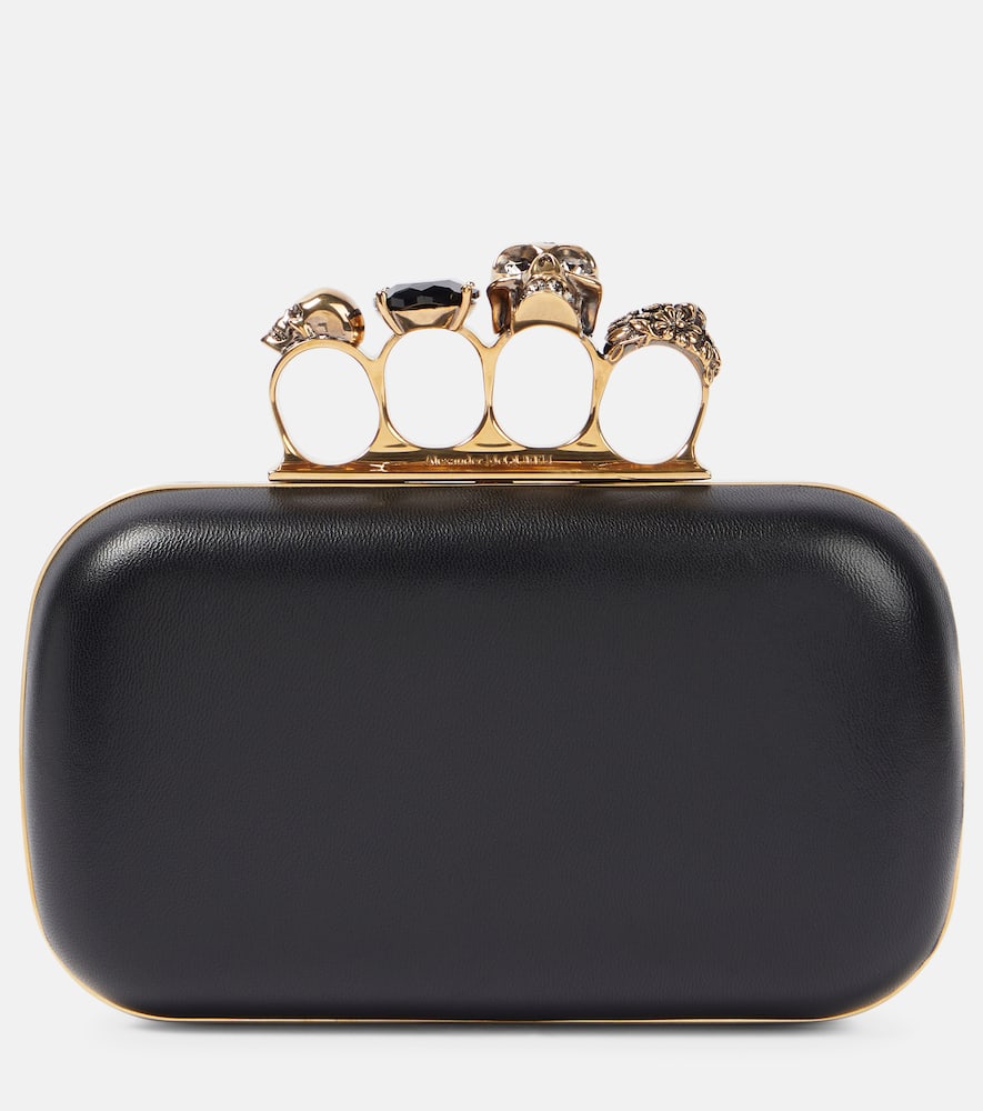 McQueen Knuckle leather clutch