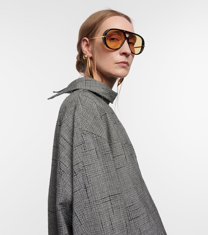 Bottega Veneta Eyewear Aviator Frame Sunglasses In Yellow