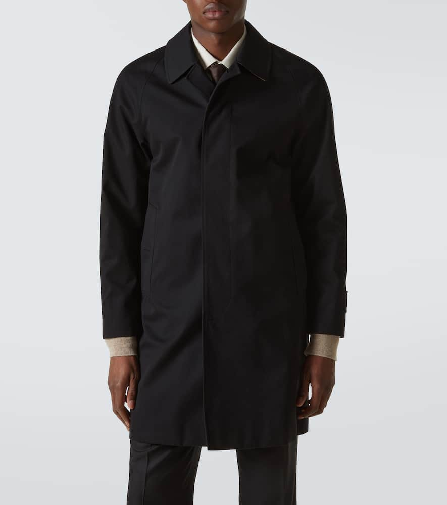 Shop Burberry Camden Cotton Gabardine Car Coat In Black