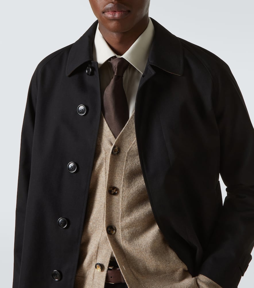 Shop Burberry Camden Cotton Gabardine Car Coat In Black