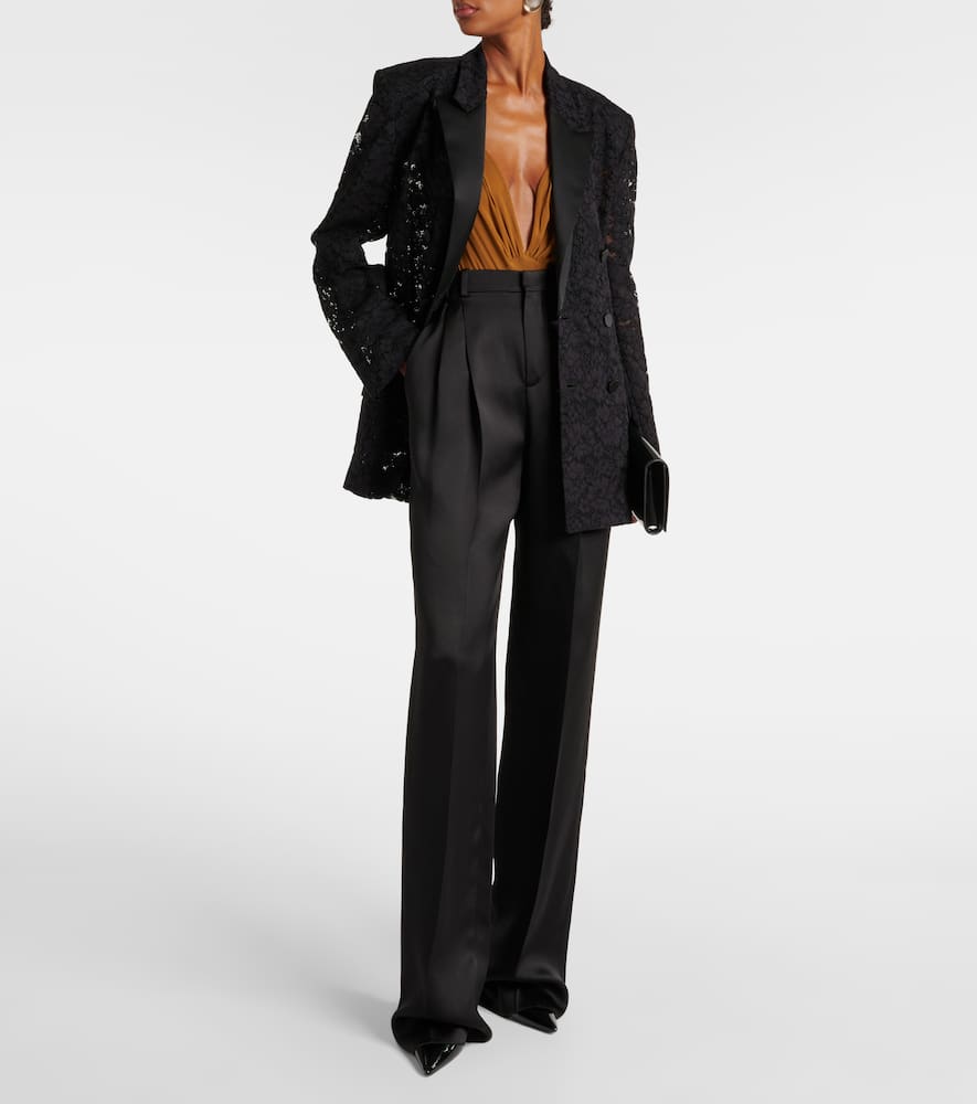 Saint Laurent High-waist Tailored Trousers In Black