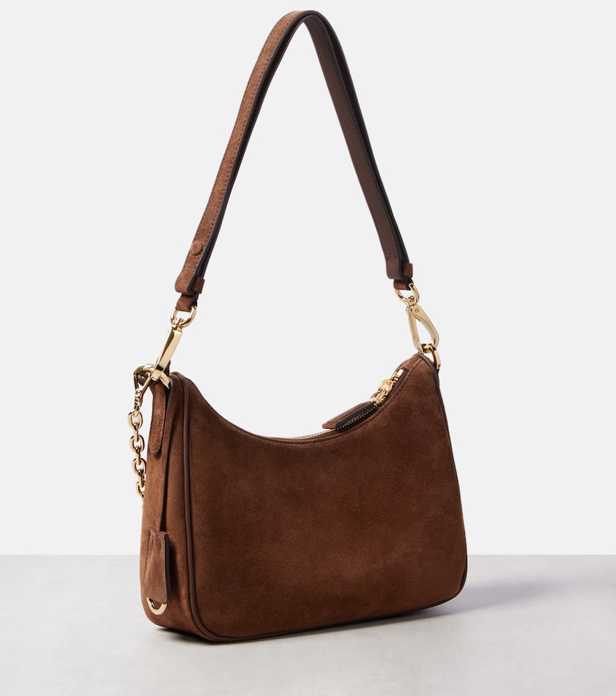 Prada Re-edition Mini Suede Shoulder Bag In Brown