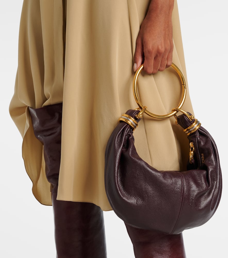 Chloé Bracelet Small Leather Shoulder Bag In Red