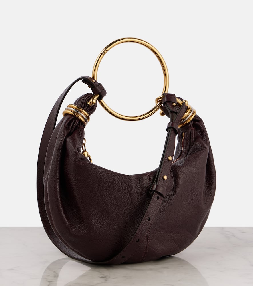 Chloé Bracelet Small Leather Shoulder Bag In Red
