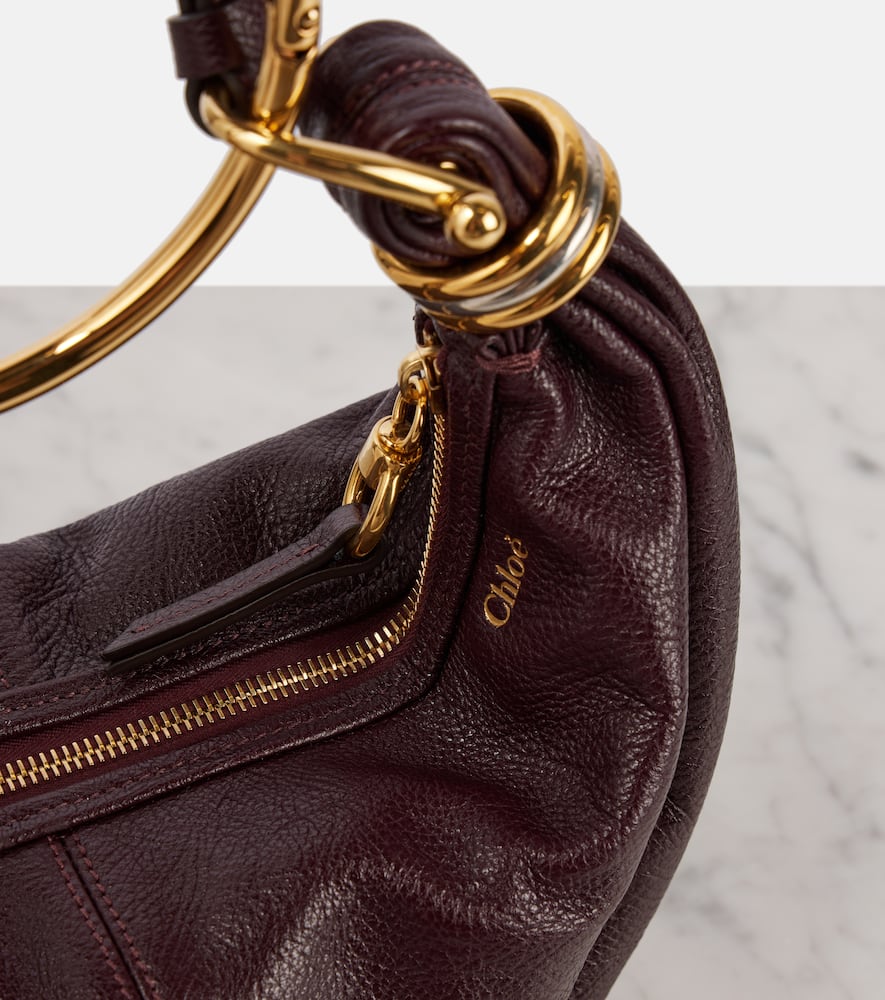 Chloé Bracelet Small Leather Shoulder Bag In Red