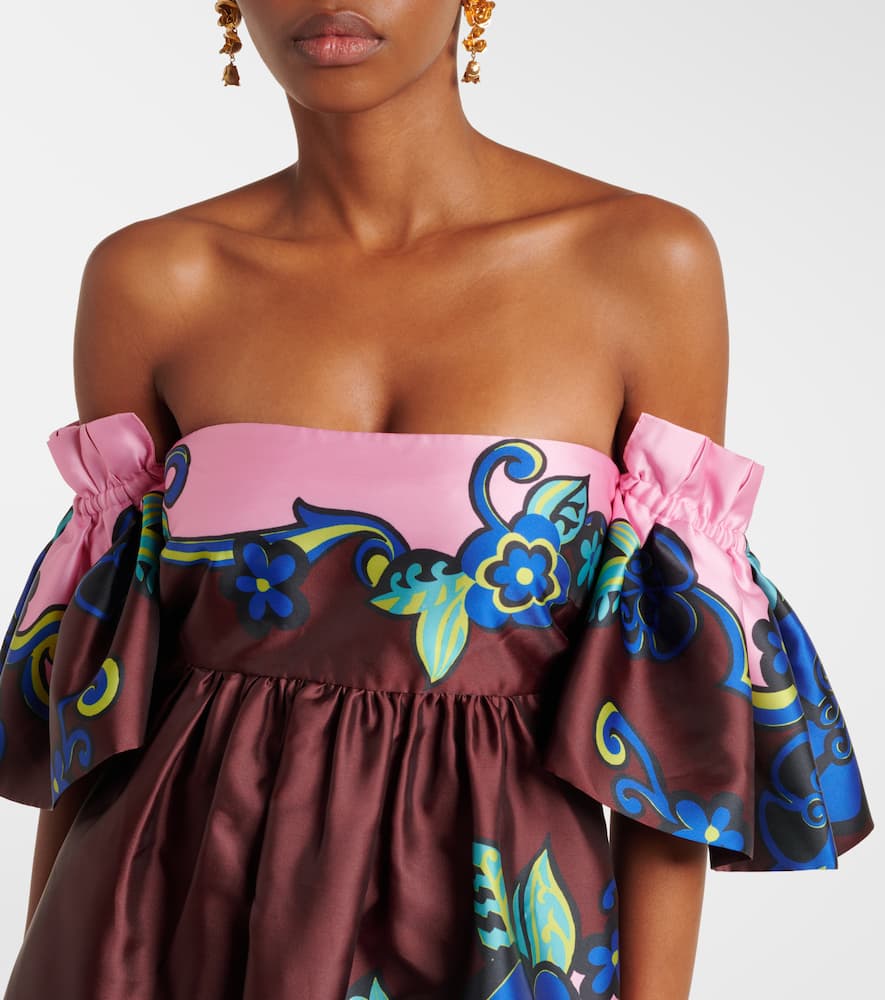 Alemais Floral Off-shoulder Satin Maxi Dress In Multicolor