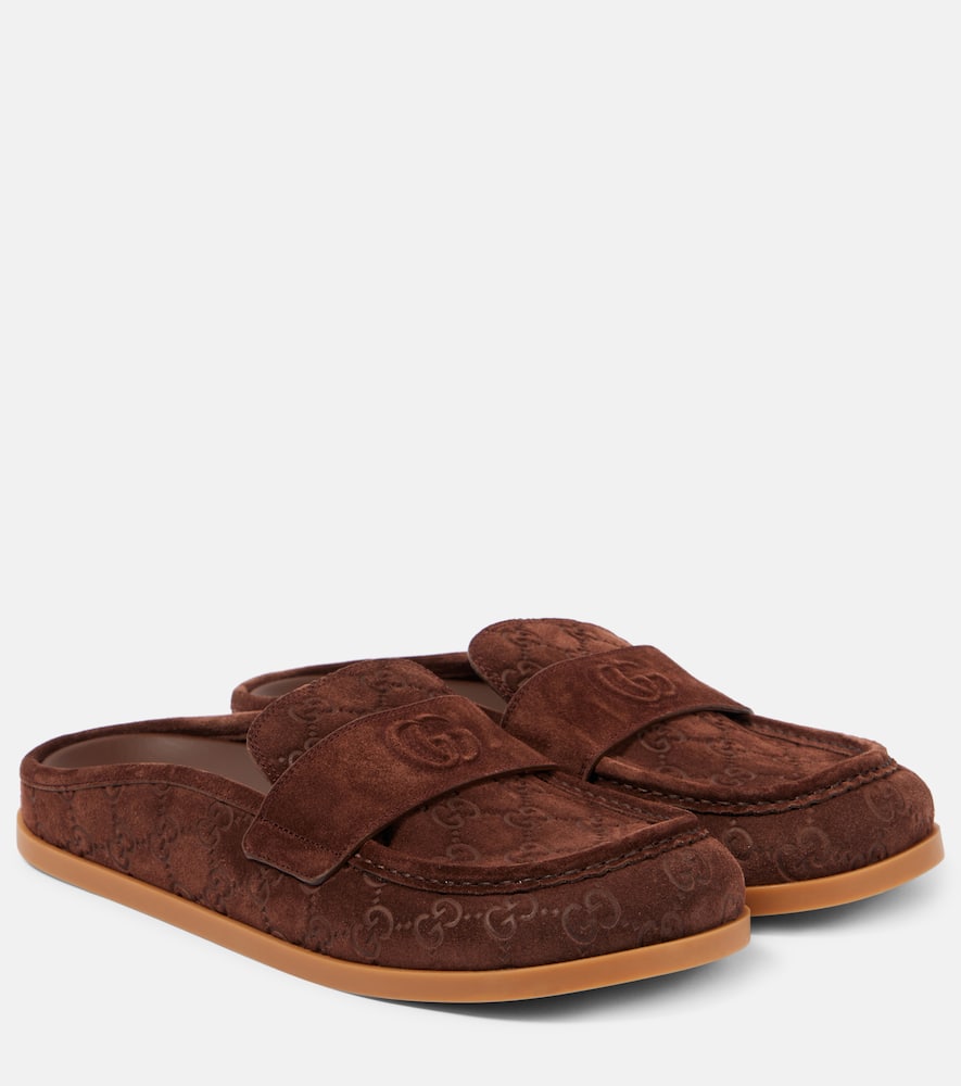 Gucci Sabot With Double G Mules In Brown