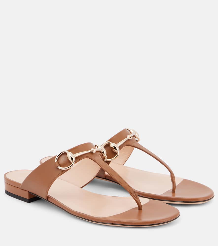 Lady Horsebit leather thong sandals
