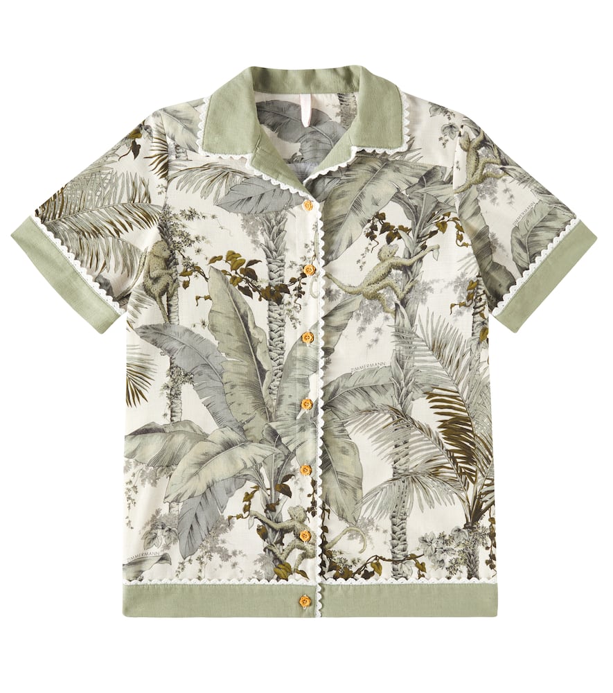 Zimmermann Wylie Cotton Shirt Dress In Green