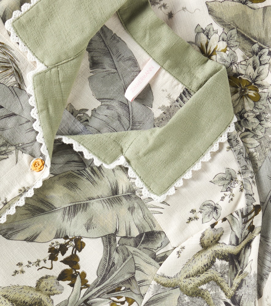 Zimmermann Wylie Cotton Shirt Dress In Green