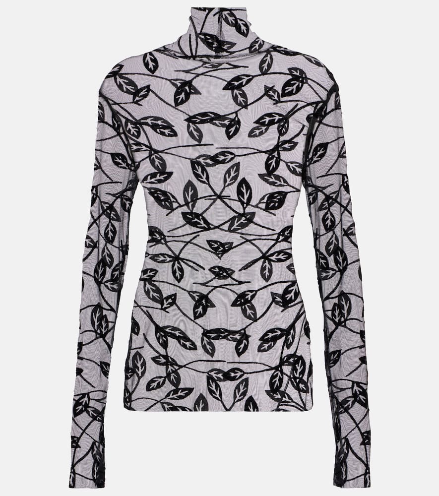 Sheer turtleneck top