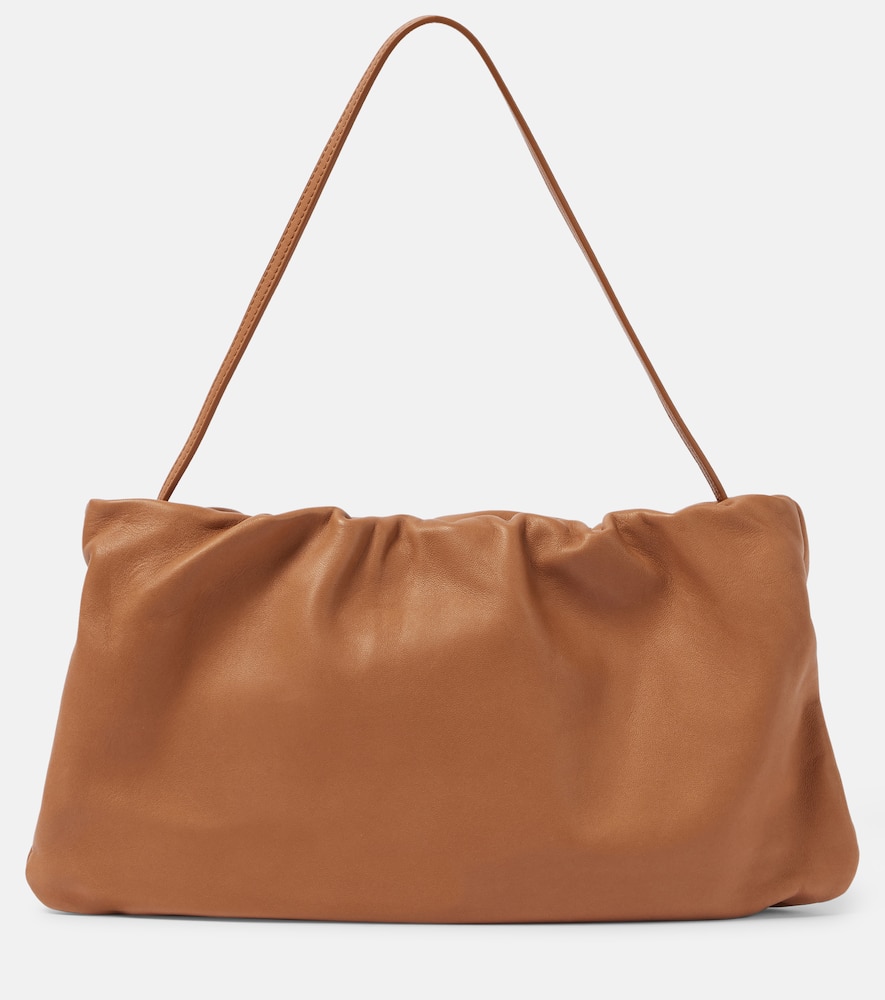 The Row Bourse Xl Leather Shoulder Bag In Brown