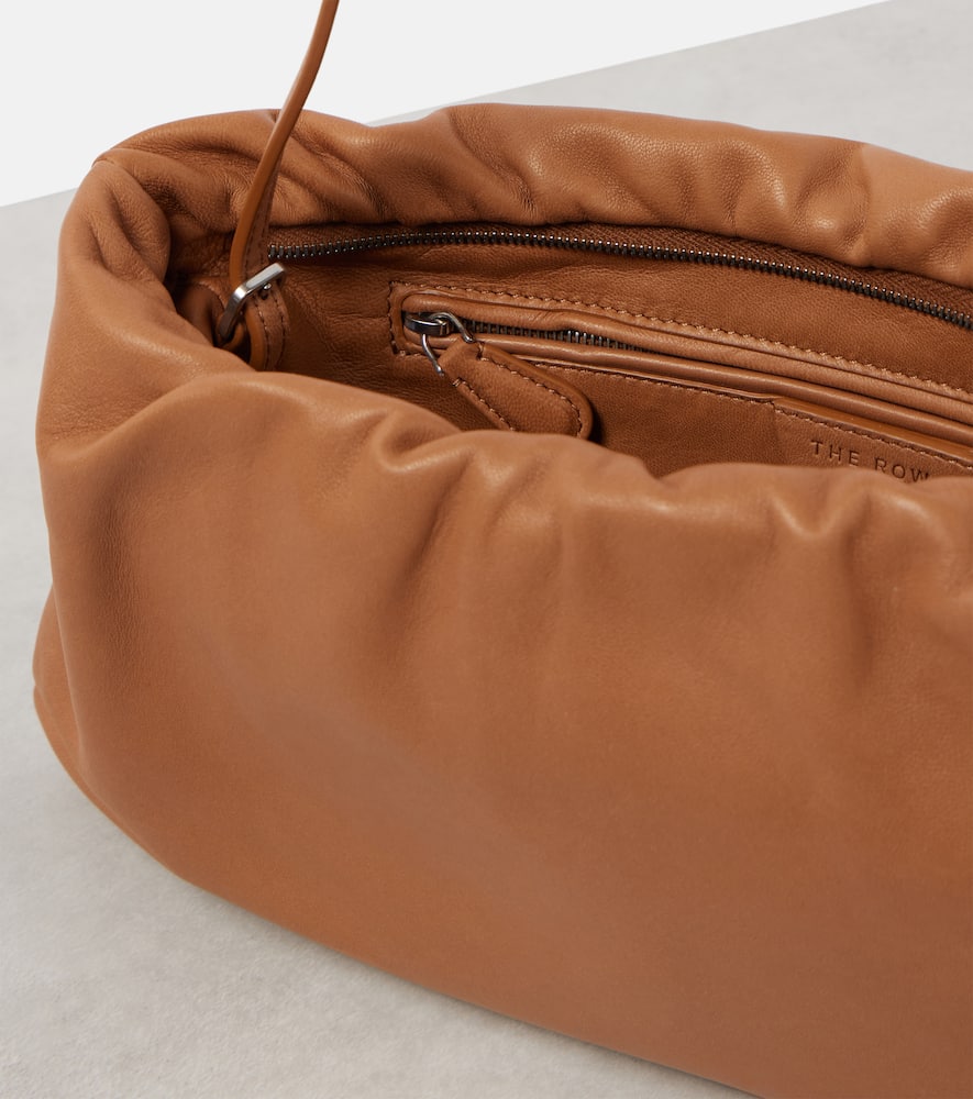 The Row Bourse Xl Leather Shoulder Bag In Brown