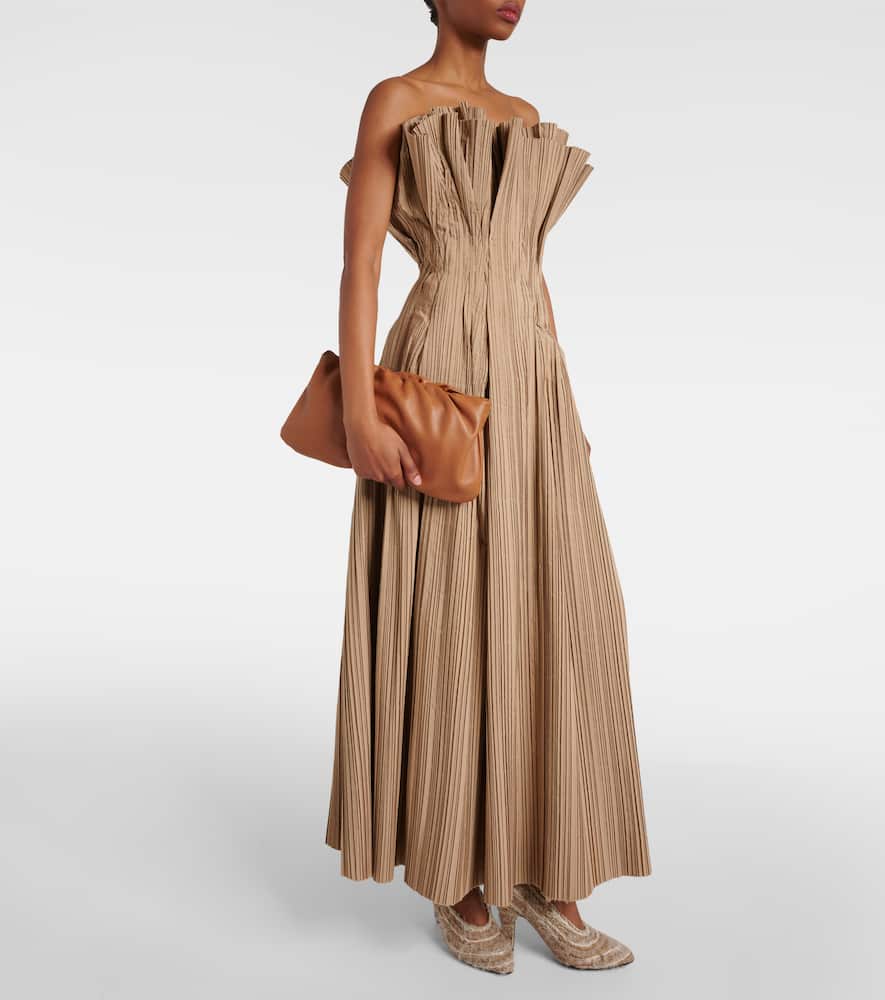 The Row Bourse Xl Leather Shoulder Bag In Brown