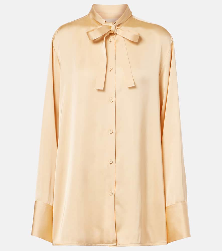Bow-detail satin blouse