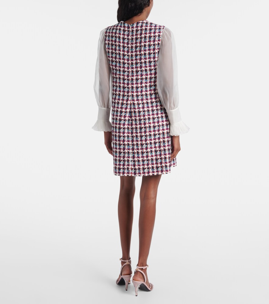  Valentino Valentino Embellished Wool-blend Tweed Minidress 