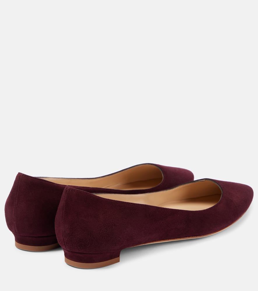 Manolo Blahnik Bb Suede Ballet Flats In Red