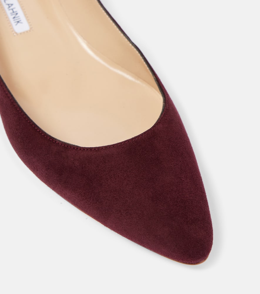 Manolo Blahnik Bb Suede Ballet Flats In Red