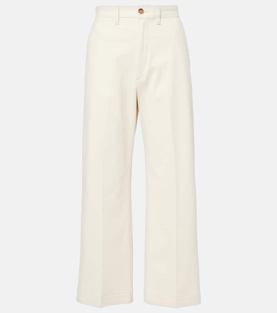 Cotton-blend cropped chinos