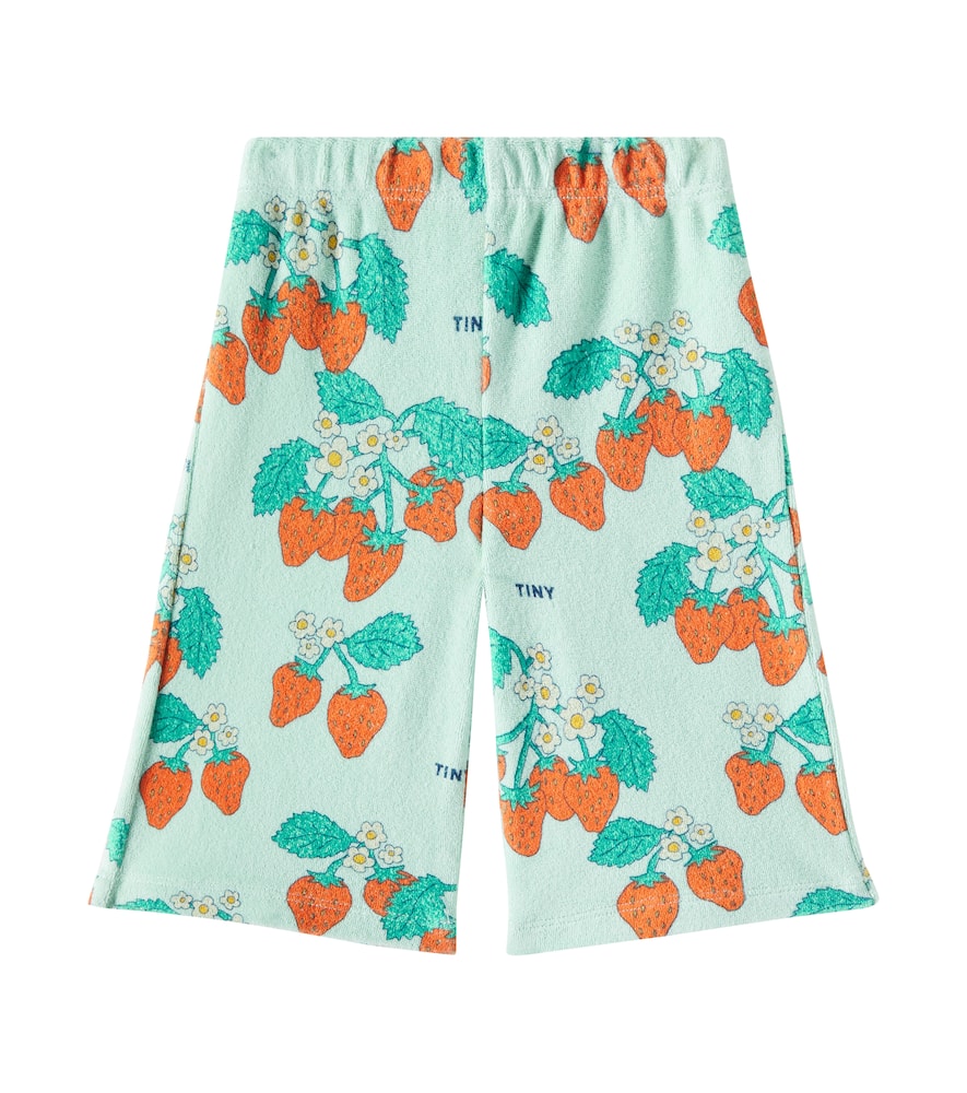 Tinycottons Baby Strawberries Cotton Terry Pants In Blue