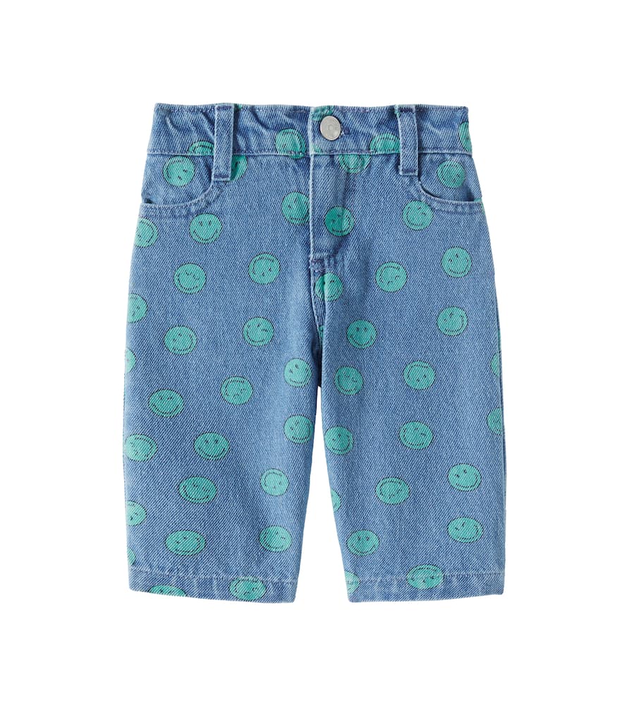 The New Society Baby Smiley Printed Jeans In Blue