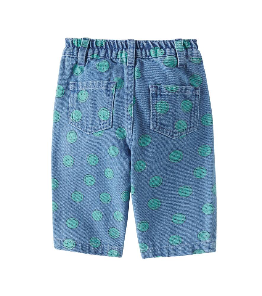 The New Society Baby Smiley Printed Jeans In Blue