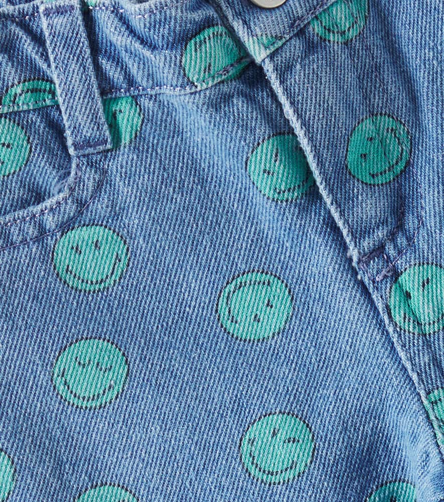 The New Society Baby Smiley Printed Jeans In Blue