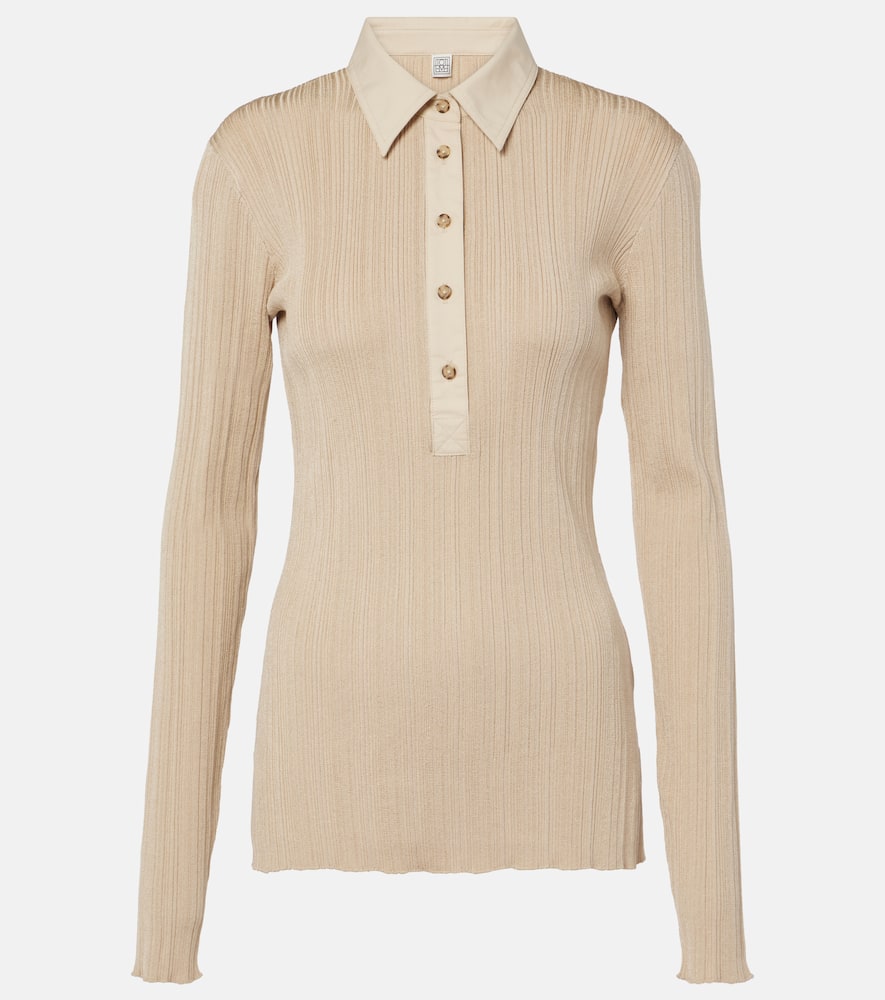 Jersey polo sweater