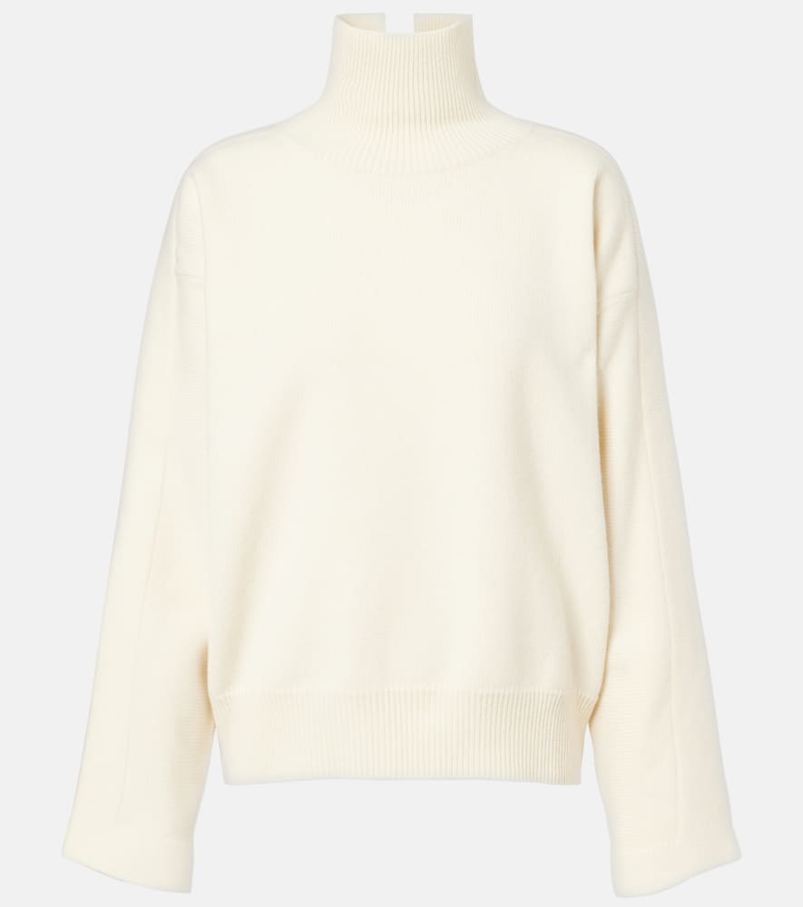 Jil Sander Wool And Cotton-blend Turtleneck Sweater In White