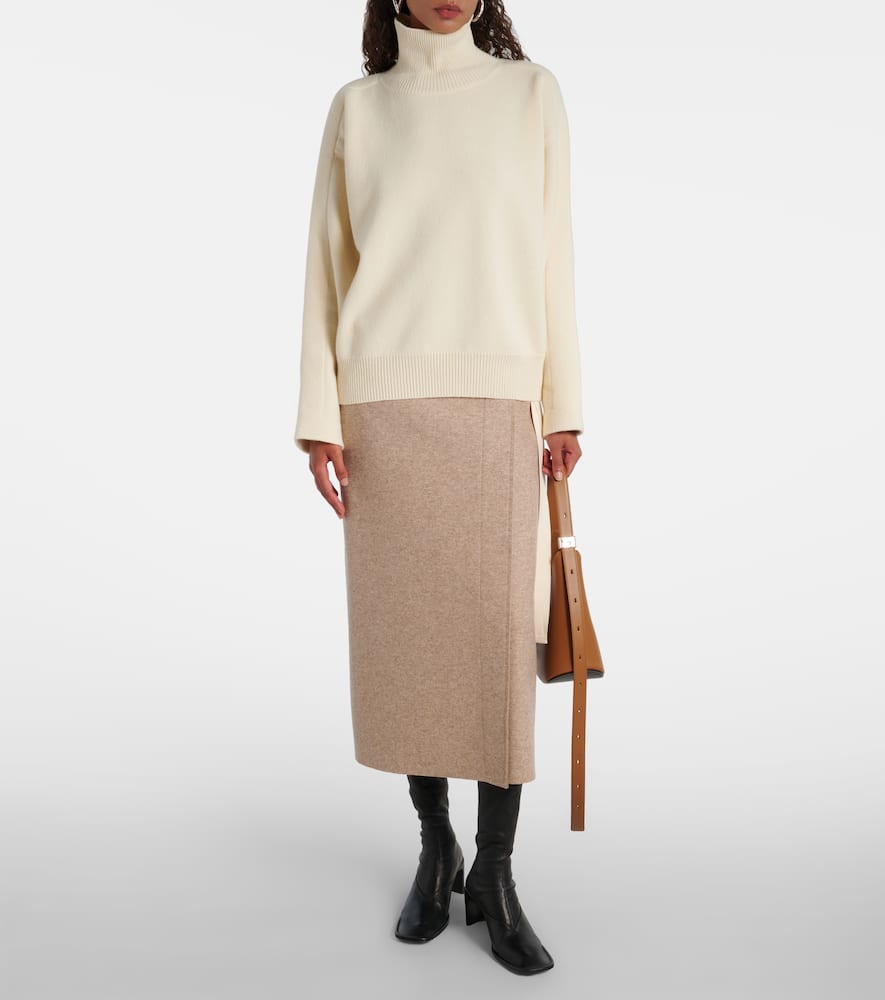 Jil Sander Wool And Cotton-blend Turtleneck Sweater In White