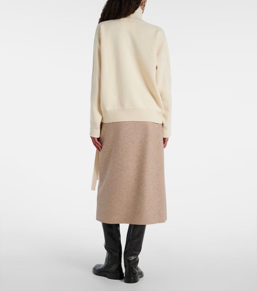Jil Sander Wool And Cotton-blend Turtleneck Sweater In White