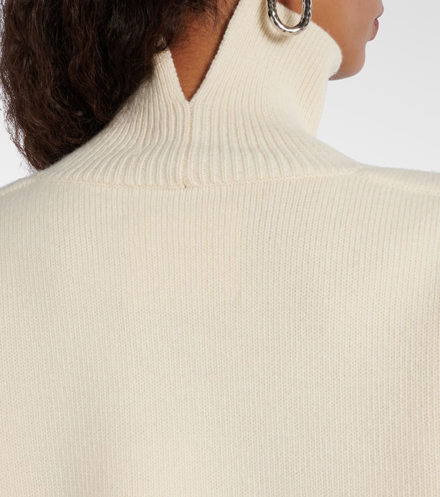 Jil Sander Wool And Cotton-blend Turtleneck Sweater In White