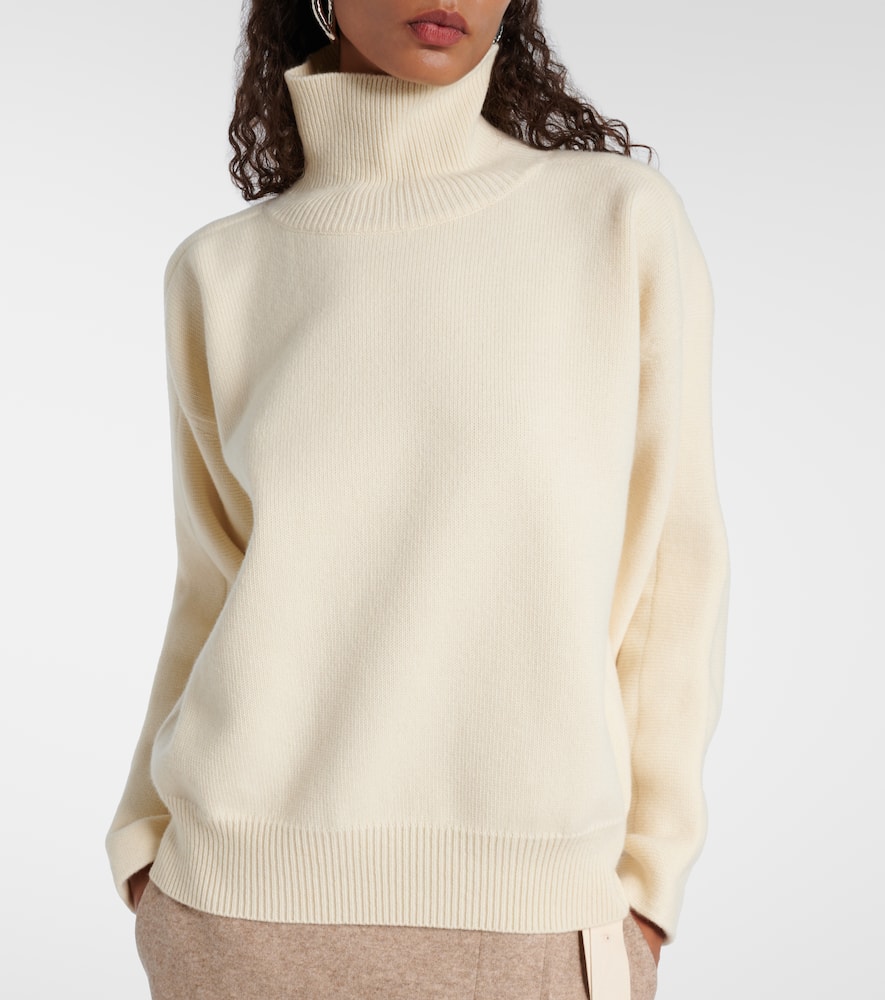 Jil Sander Wool And Cotton-blend Turtleneck Sweater In White