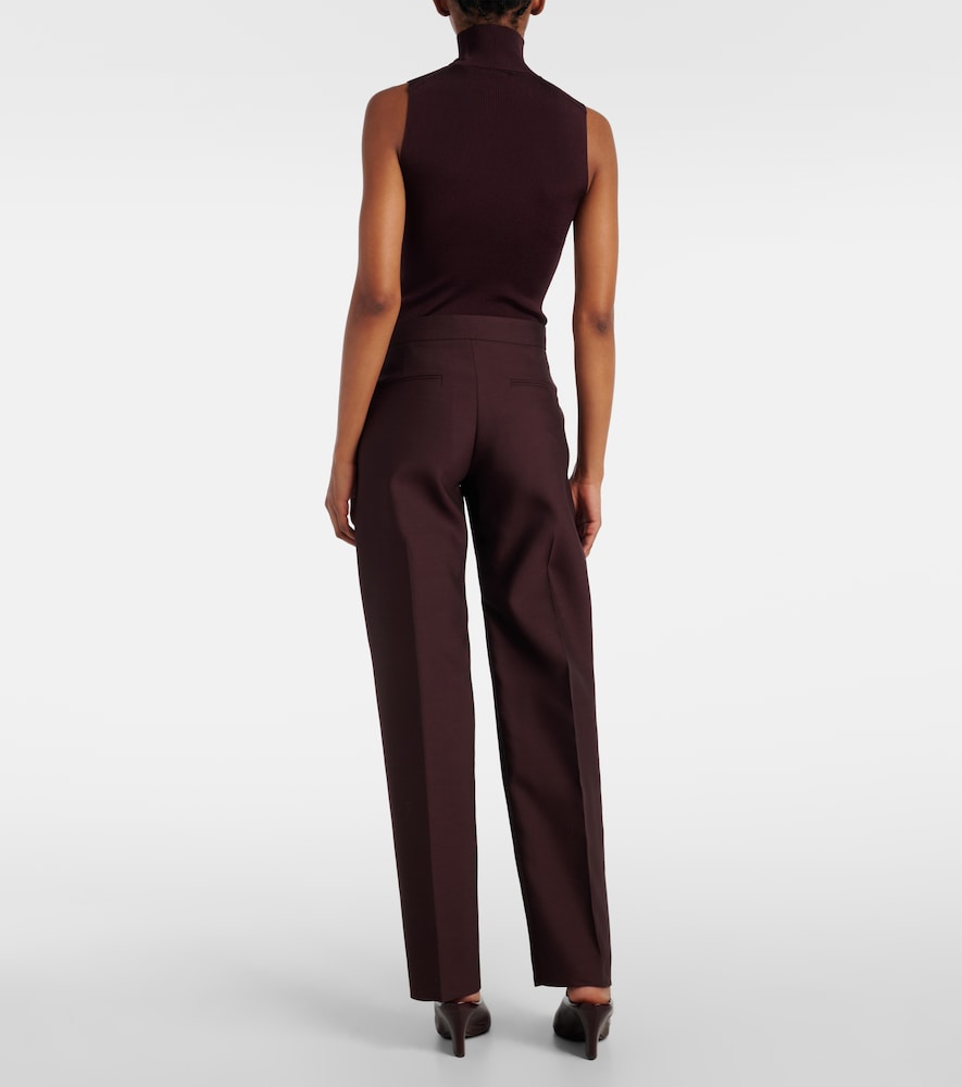  Khaite Khaite Gerade Hose Callen Aus Wolle Und Seide 
