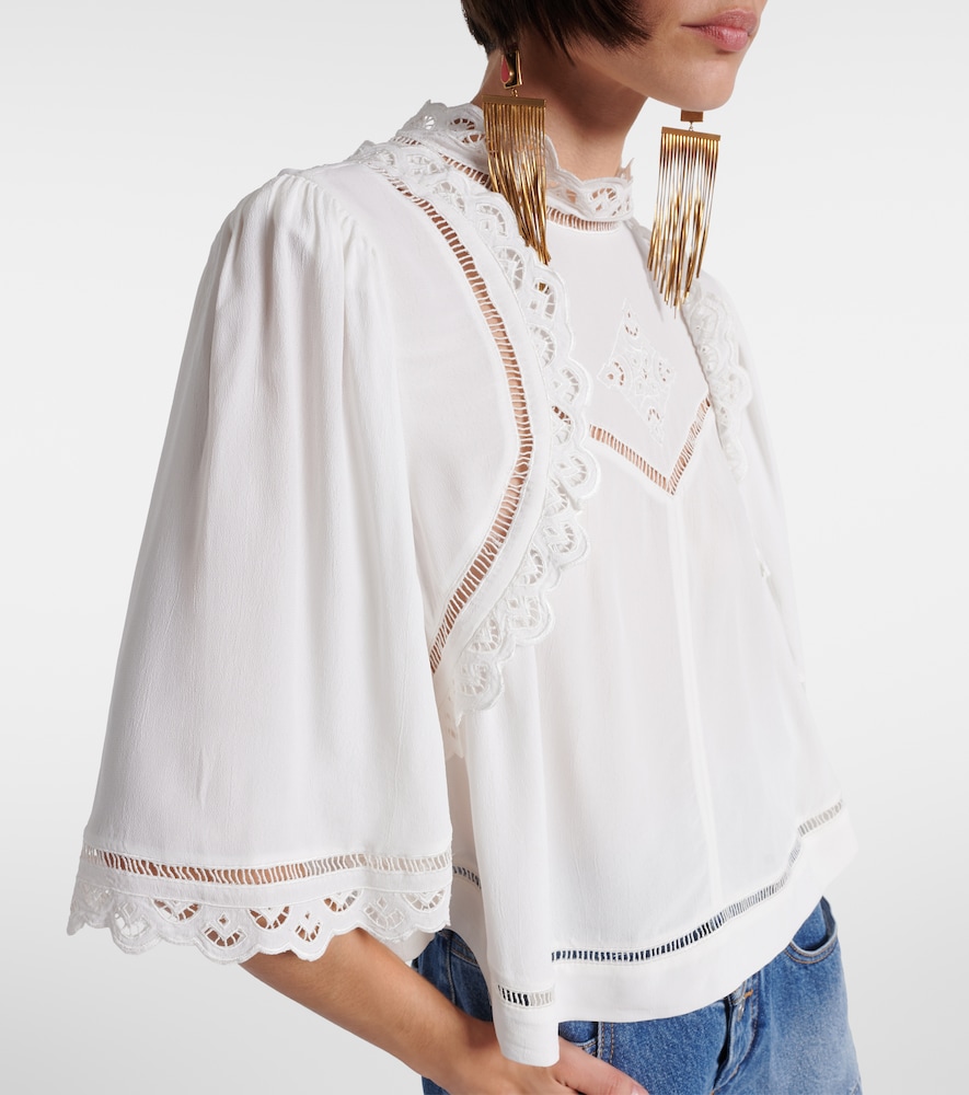 Isabel Marant Isabel Marant Frany Broderie Anglaise Crepe Top 