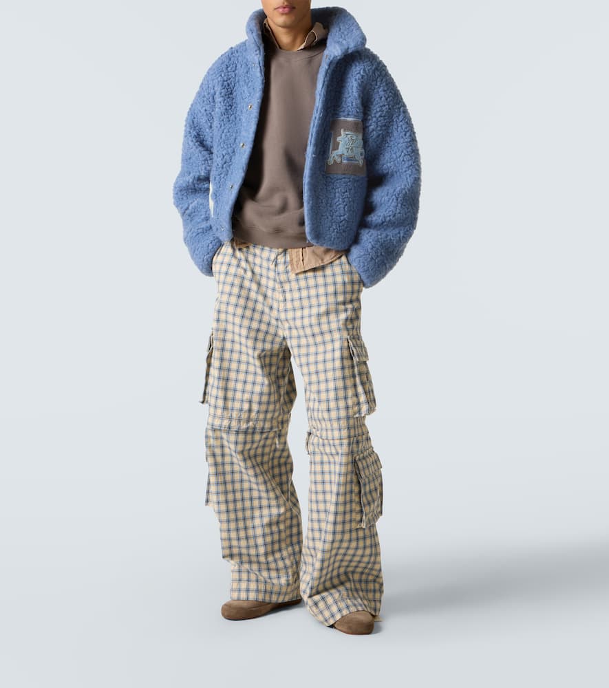 Erl Embroidered-patch Jacket In Blue
