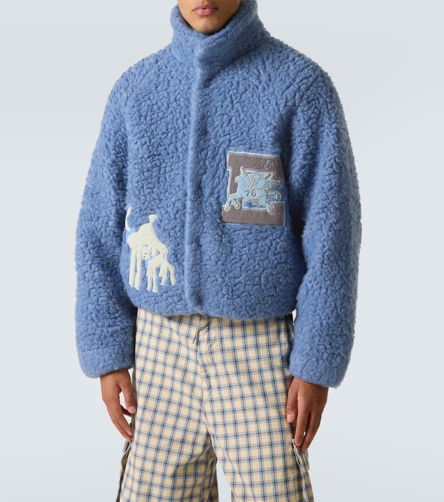 Erl Embroidered-patch Jacket In Blue