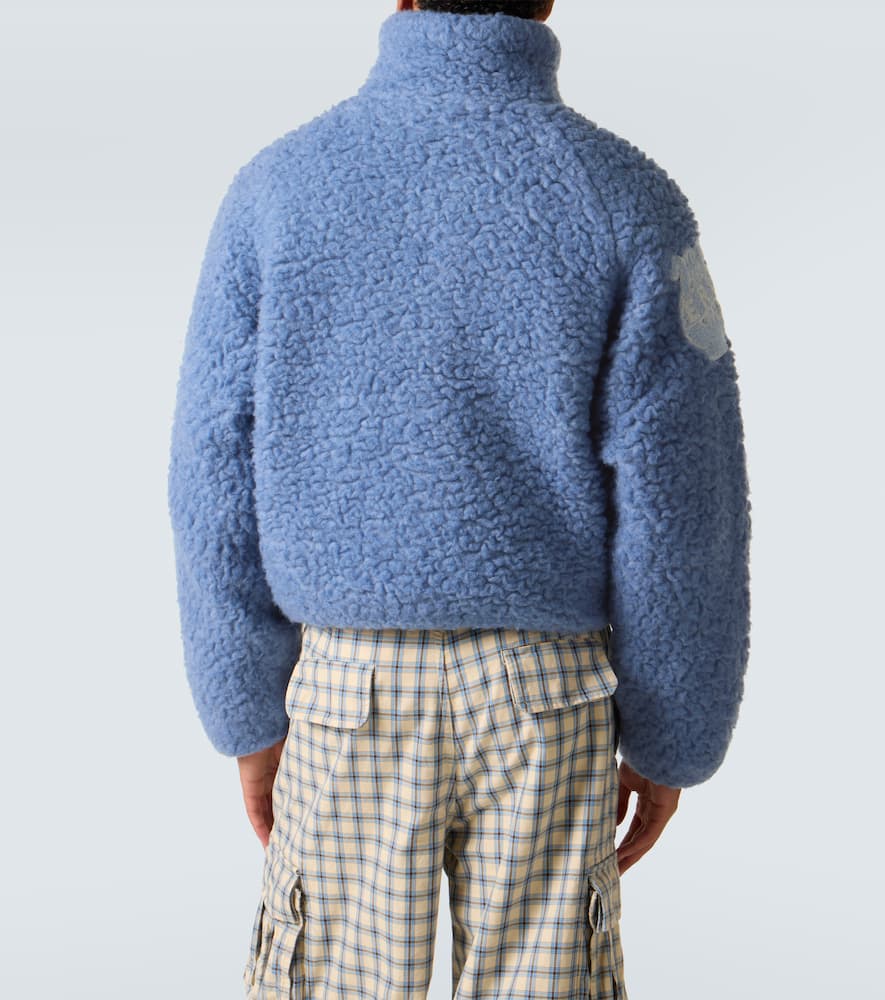 Erl Embroidered-patch Jacket In Blue
